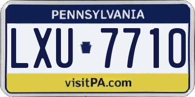 PA license plate LXU7710