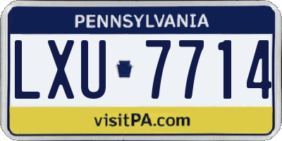 PA license plate LXU7714