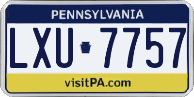 PA license plate LXU7757
