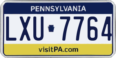 PA license plate LXU7764