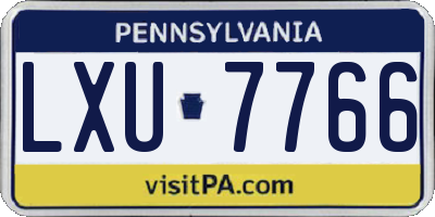 PA license plate LXU7766