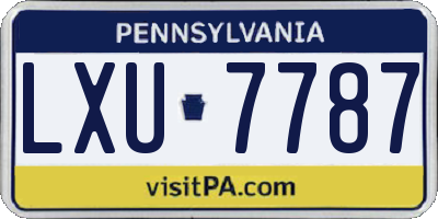 PA license plate LXU7787