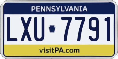 PA license plate LXU7791