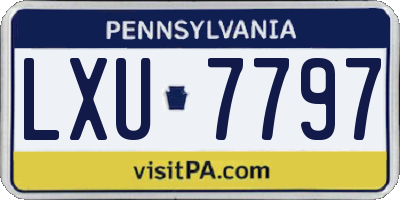 PA license plate LXU7797