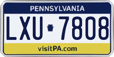 PA license plate LXU7808