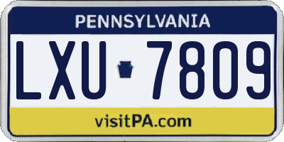 PA license plate LXU7809