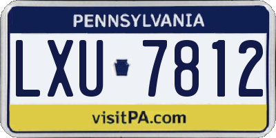 PA license plate LXU7812