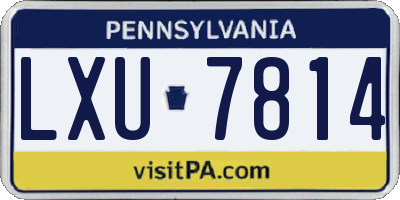 PA license plate LXU7814