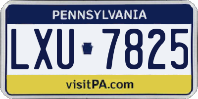 PA license plate LXU7825