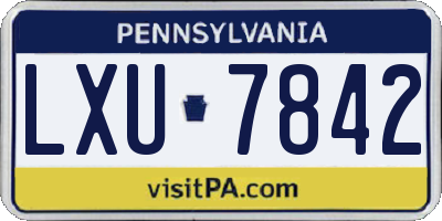 PA license plate LXU7842