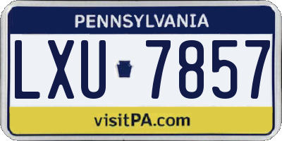 PA license plate LXU7857