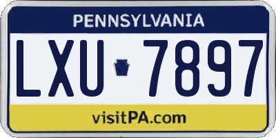 PA license plate LXU7897