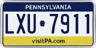 PA license plate LXU7911