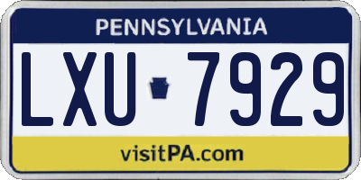 PA license plate LXU7929