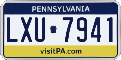 PA license plate LXU7941