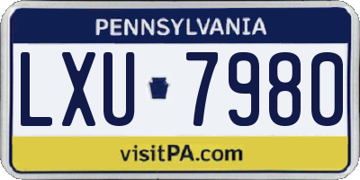 PA license plate LXU7980