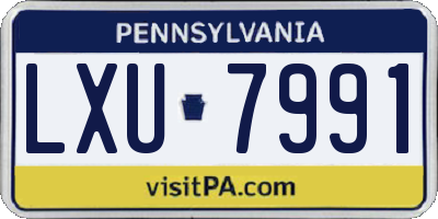 PA license plate LXU7991