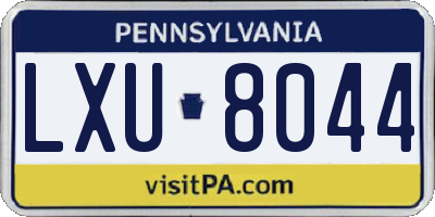PA license plate LXU8044