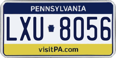 PA license plate LXU8056