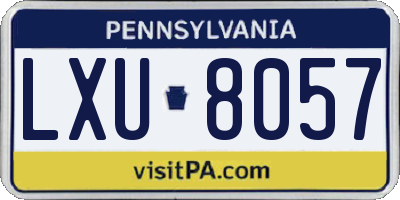 PA license plate LXU8057