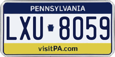 PA license plate LXU8059