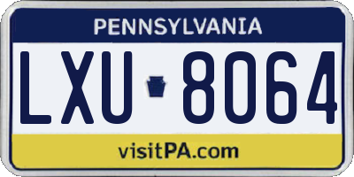 PA license plate LXU8064