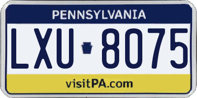 PA license plate LXU8075