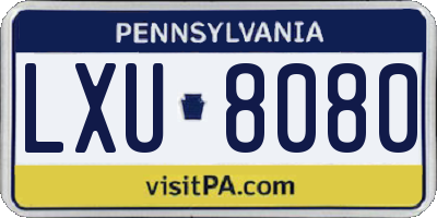PA license plate LXU8080