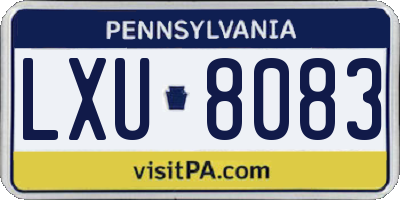 PA license plate LXU8083