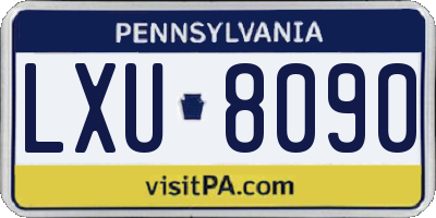 PA license plate LXU8090