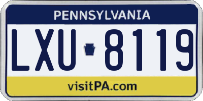 PA license plate LXU8119