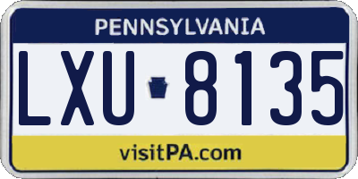 PA license plate LXU8135
