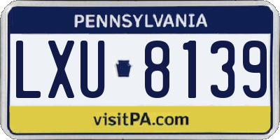 PA license plate LXU8139