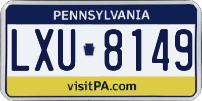 PA license plate LXU8149