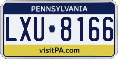 PA license plate LXU8166