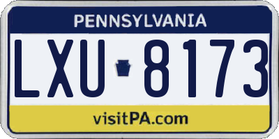 PA license plate LXU8173