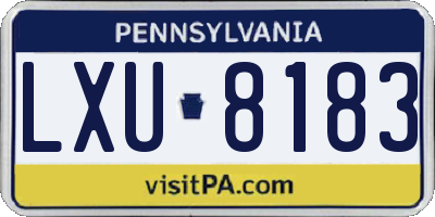 PA license plate LXU8183