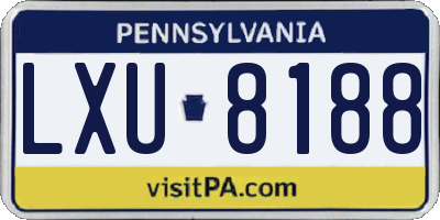 PA license plate LXU8188