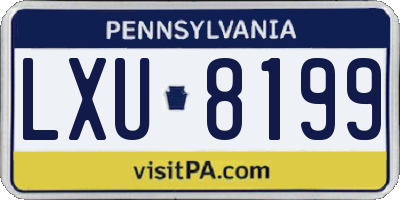 PA license plate LXU8199