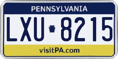 PA license plate LXU8215