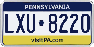 PA license plate LXU8220
