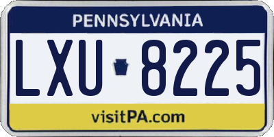 PA license plate LXU8225