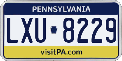 PA license plate LXU8229