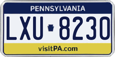PA license plate LXU8230