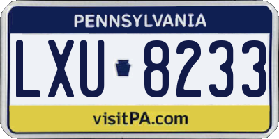 PA license plate LXU8233