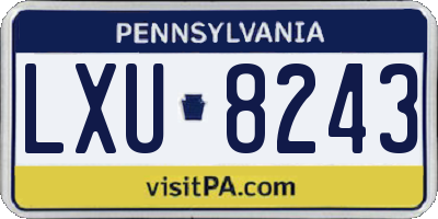 PA license plate LXU8243