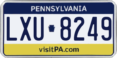 PA license plate LXU8249