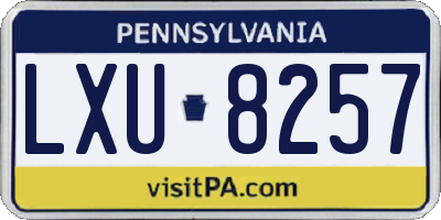 PA license plate LXU8257