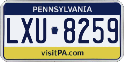 PA license plate LXU8259