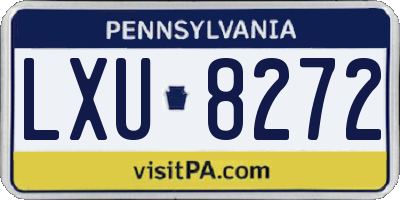 PA license plate LXU8272